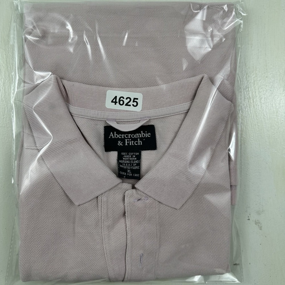 VTG abercrombie & fitch muscle Fit mens polo shirt XL Pink cotton Distressed - Picture 8 of 9